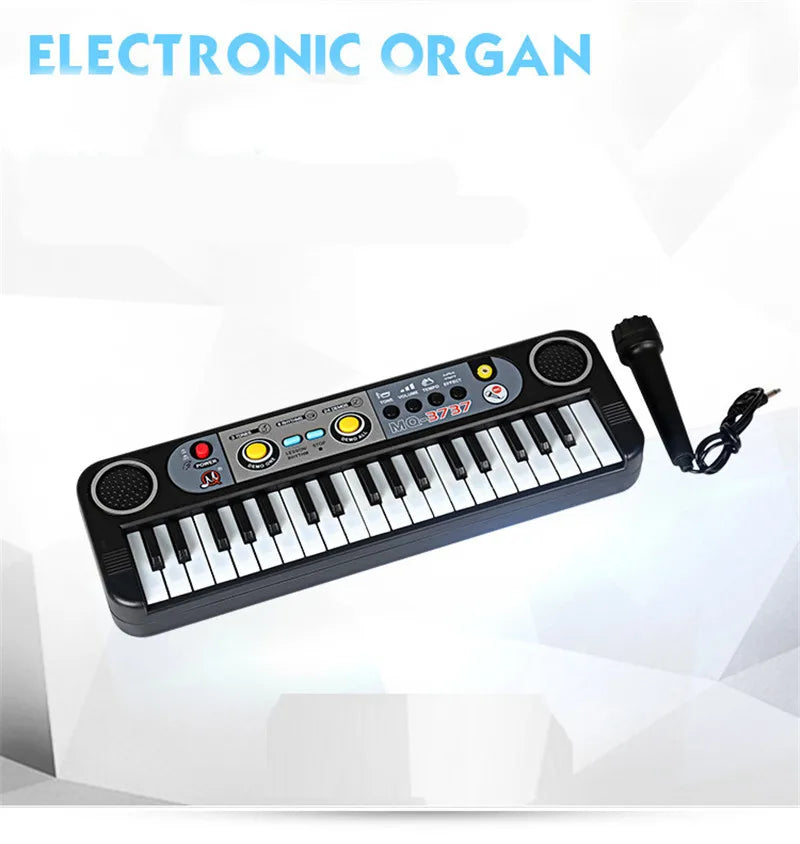 Mini 37-Key Kids Piano Keyboard with Microphone - Educational Musical Instrument for Children