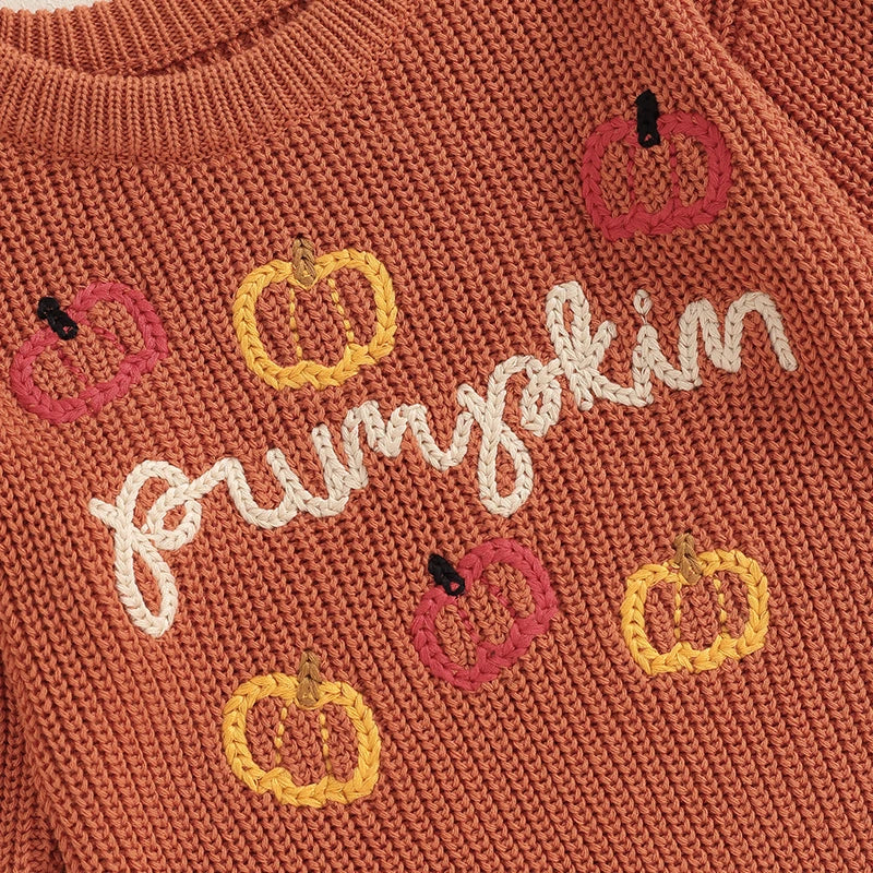 Adorable Pumpkin Print Sweater Romper for Babies - Long Sleeve Chunky Knit Halloween Outfit for Newborns and Infants