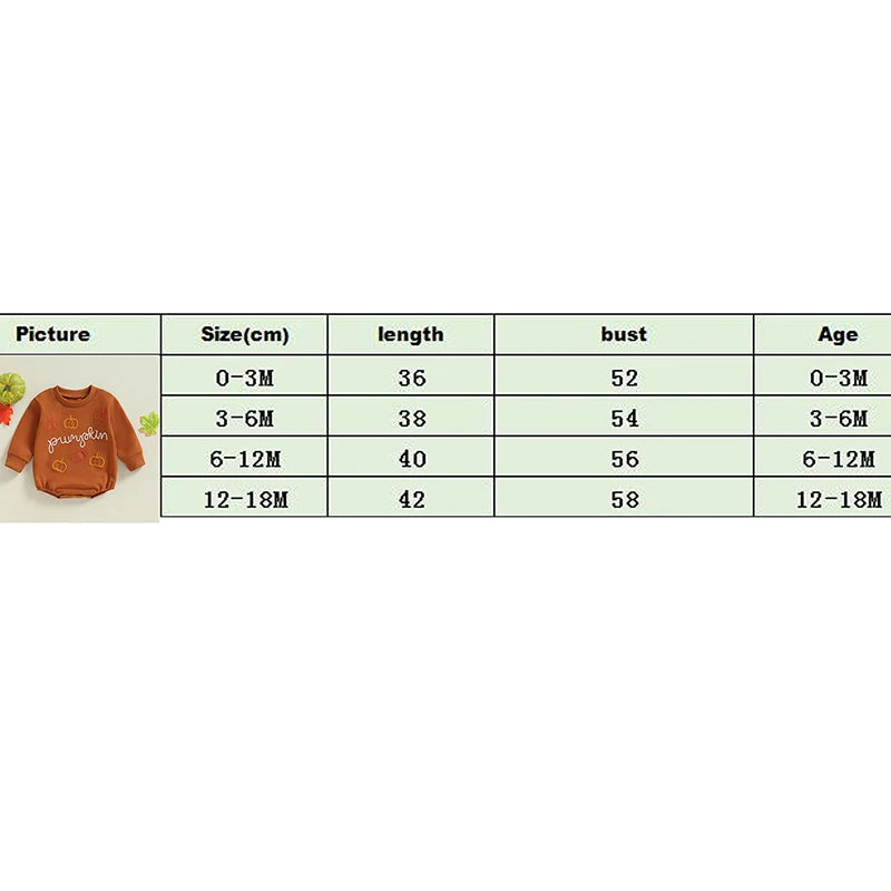 Adorable Infant Halloween Romper with Pumpkin Design - Long Sleeve Oversized Outfit for Baby Girls and Boys