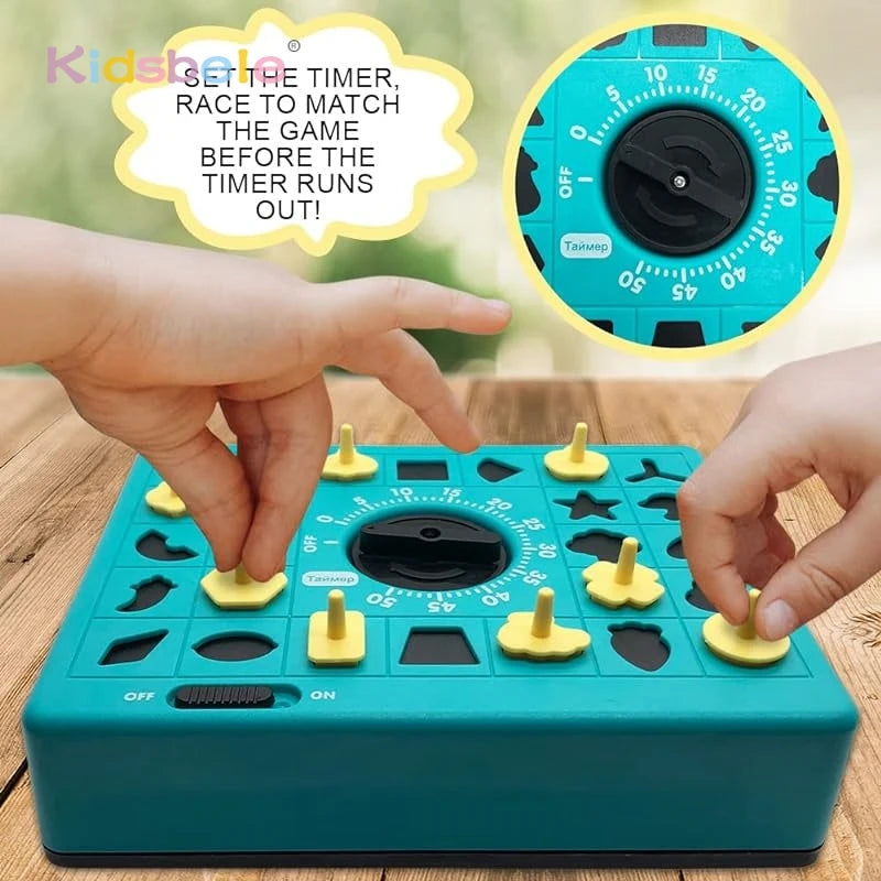 Shape Match Challenge: Timed Pop-Up Board Game for Kids - Enhancing Shape Recognition and Deductive Reasoning Skills