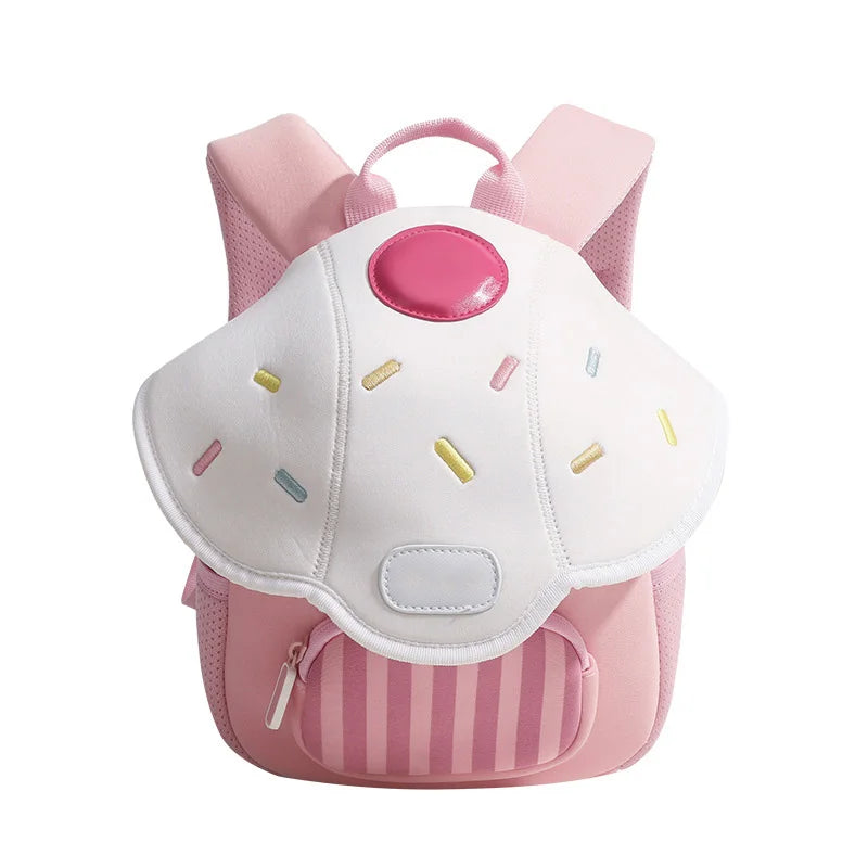 Adorable Cartoon Mushroom Mini Backpack for Girls - Trendy Kindergarten School Bag and Snack Carrier for Outdoor Adventures