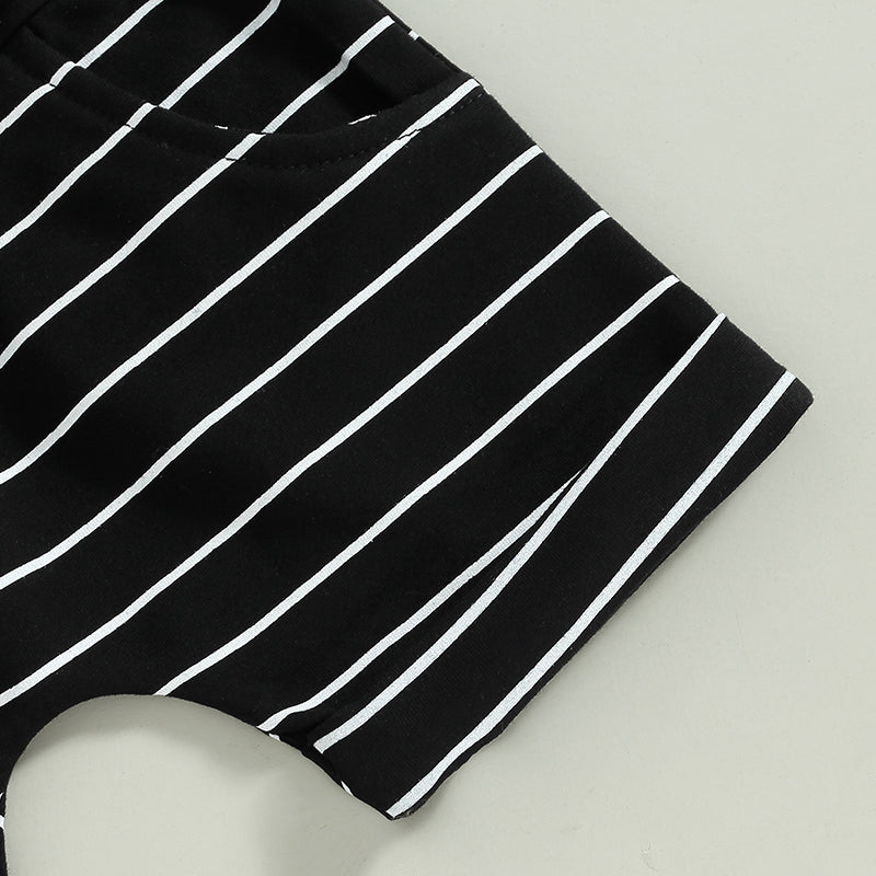 Toddler Summer Boys' Striped Tank Top and Shorts Set for Beach Fun