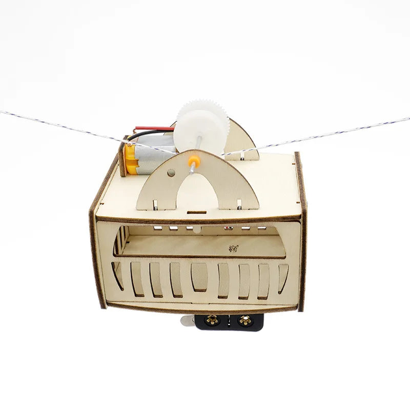 STEM DIY Wooden Cable Car Model Kit for Kids - Fun Educational Puzzle and Science Experiment Tool