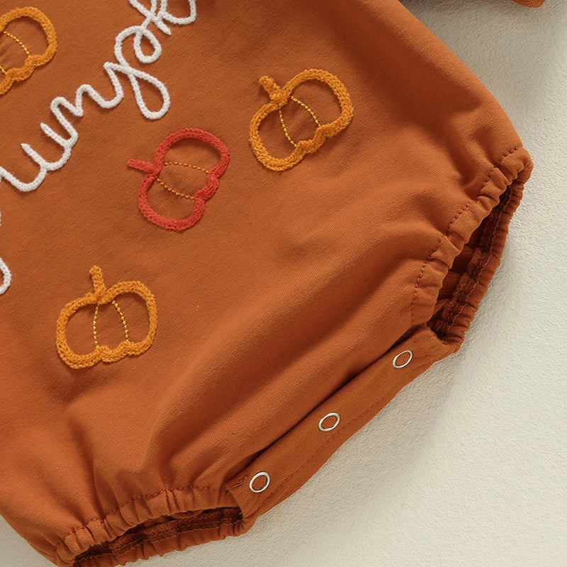 Adorable Infant Halloween Romper with Pumpkin Design - Long Sleeve Oversized Outfit for Baby Girls and Boys