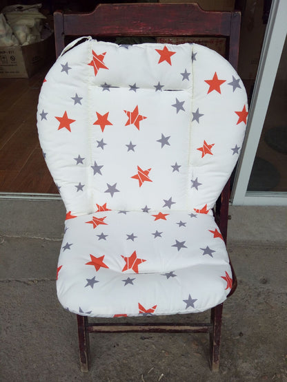 Soft and Thick Double-Sided Baby Stroller Seat Cushion for Highchairs and Shopping Carts - Breathable Kids Feeding Chair Accessory with Animal Pattern