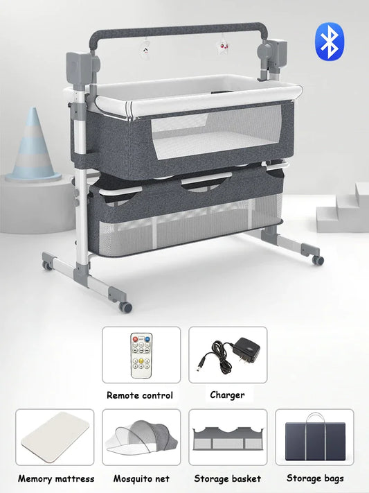 Versatile Baby Crib with Mosquito Net - Portable Electric Travel Bed and Cradle