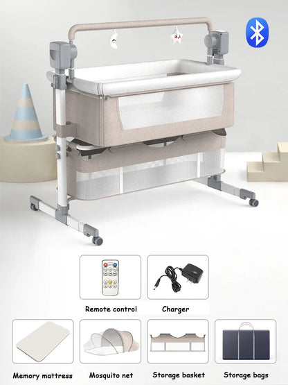 Versatile Baby Crib with Mosquito Net - Portable Electric Travel Bed and Cradle