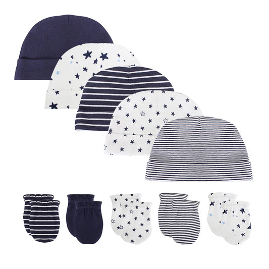 Adorable Cotton Baby Hat and Glove Set for Newborn Photography - Unisex Summer Accessories