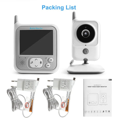 VB607 2.4G Wireless Video Baby Monitor with 3.2 Inch Color LCD Screen, Two-Way Audio, Night Vision, and Temperature Monitoring