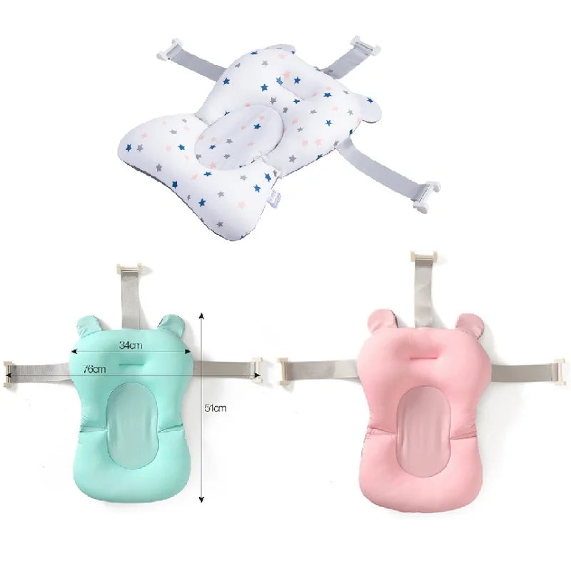 Inflatable Non-Slip Baby Bath Seat for Newborns - Portable Cushion Mat for Baby Shower