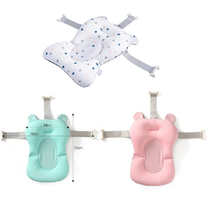 Inflatable Non-Slip Baby Bath Seat for Newborns - Portable Cushion Mat for Baby Shower