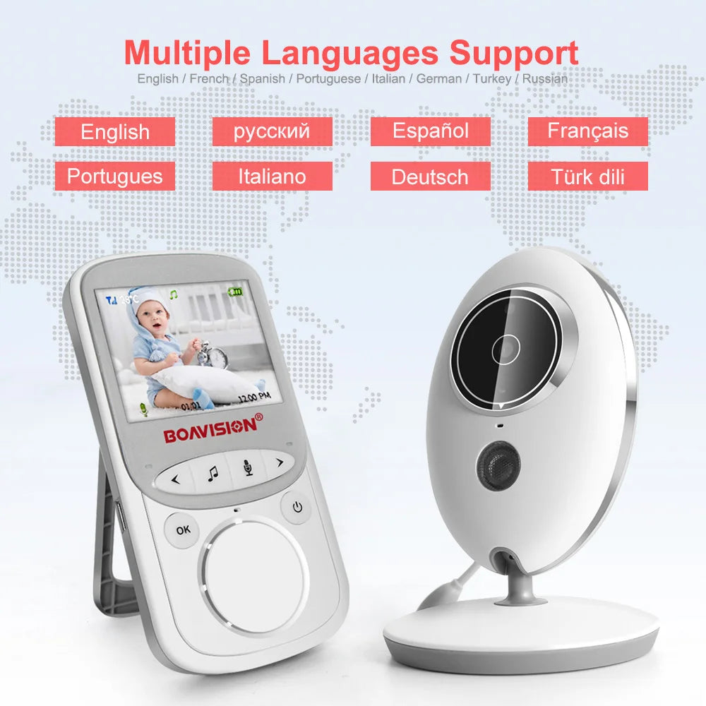 BOAVISION VB605 Wireless 2.4 Inch LCD Baby Monitor with Intercom and Night Vision
