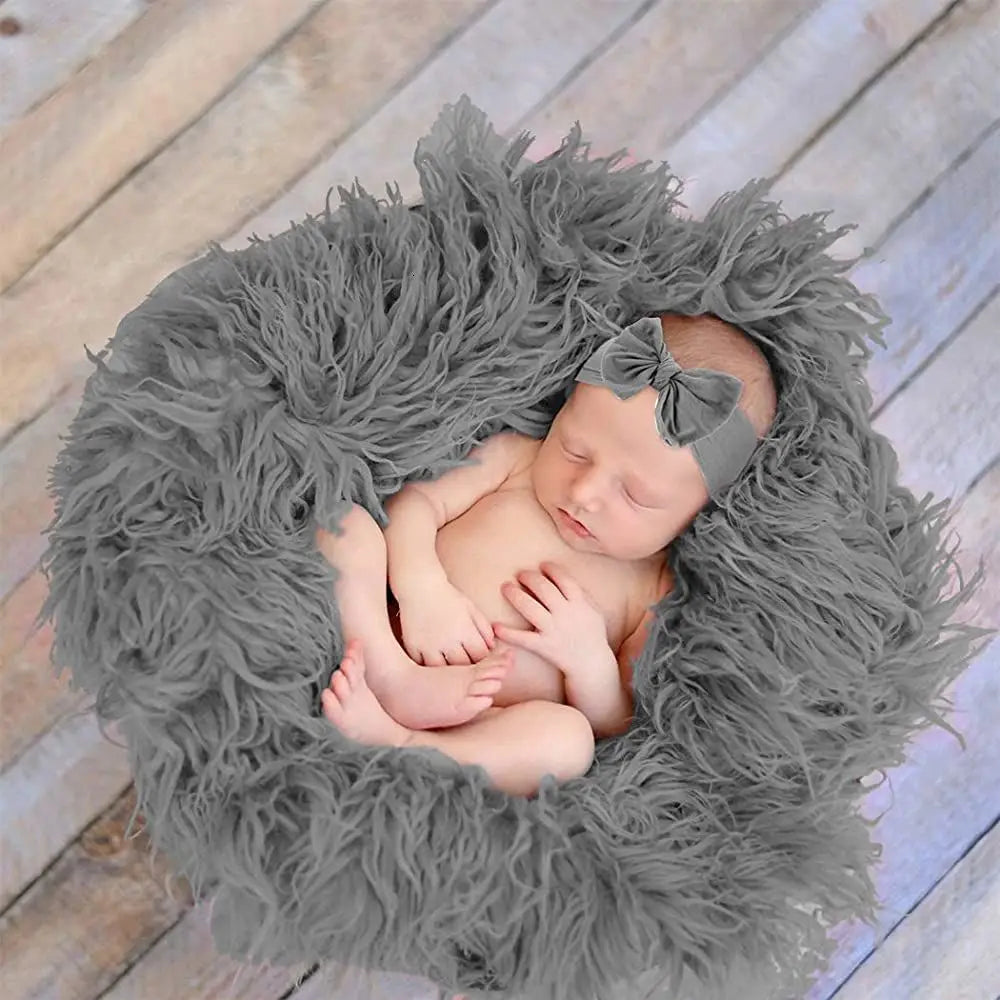 Newborn Photography Essentials: 3-Piece Set with Blanket, Wrap, and Headband for Baby Photo Shoots