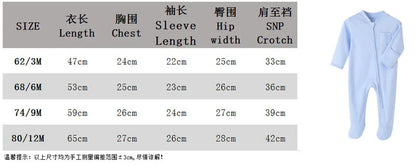 Unisex Newborn Cotton Footed Romper Jumpsuit for Spring and Autumn - Soft Solid Color Bodysuit for Infants