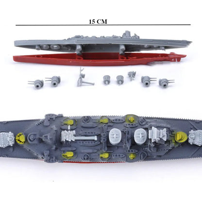8-Piece 4D Military Cruiser and Submarine Assembly Model Kit for Kids