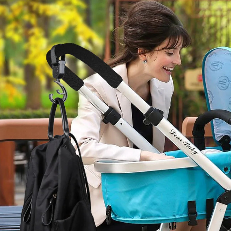 360° Rotating Stroller Hooks - 2-Piece Set for Easy Bag Organization