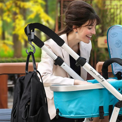 360° Rotating Stroller Hooks - 2-Piece Set for Easy Bag Organization