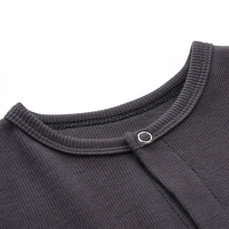 Solid Color Long Sleeve Cotton Baby Romper for Newborns and Toddlers - Jumpsuit for Boys and Girls, Ideal for Spring and Autumn
