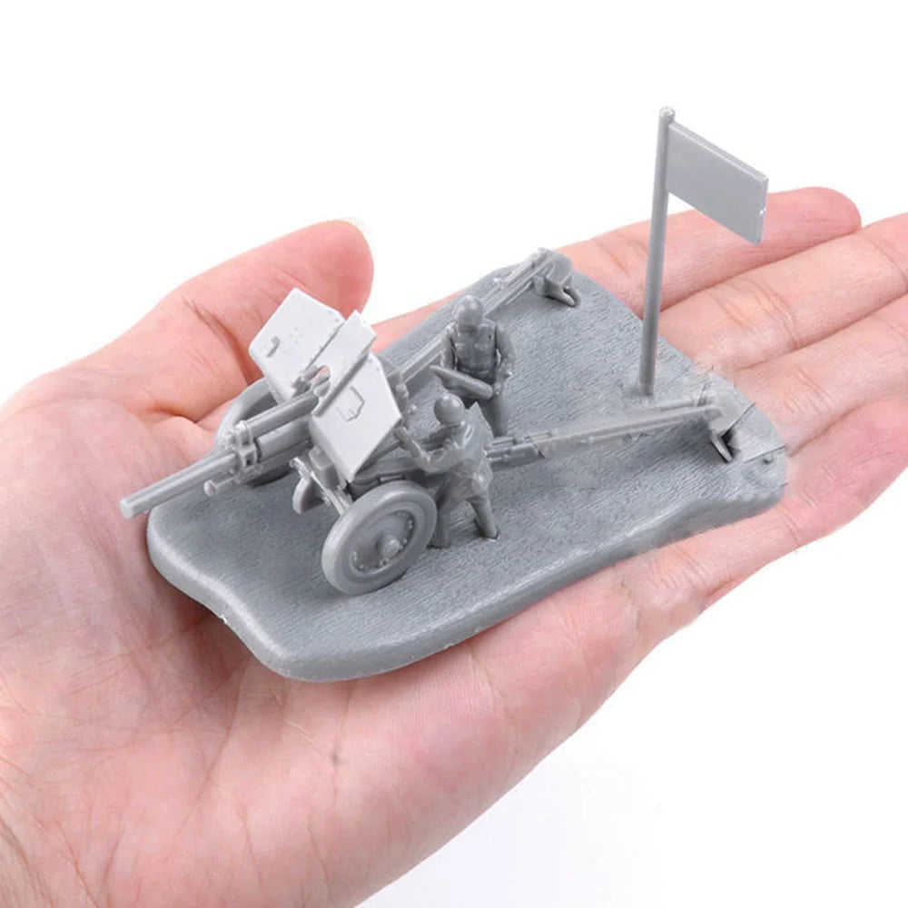 1:72 Scale PAK40 M30 Anti-Tank Cannon Model Building Kit - Educational Bricks for Kids and Adults, Perfect Birthday Gift