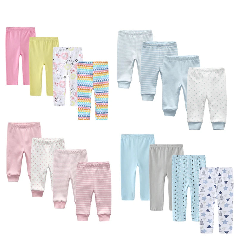 Summer Cotton Infant Trousers for Newborn Baby Girls and Boys - Mid-Waisted Casual Pants