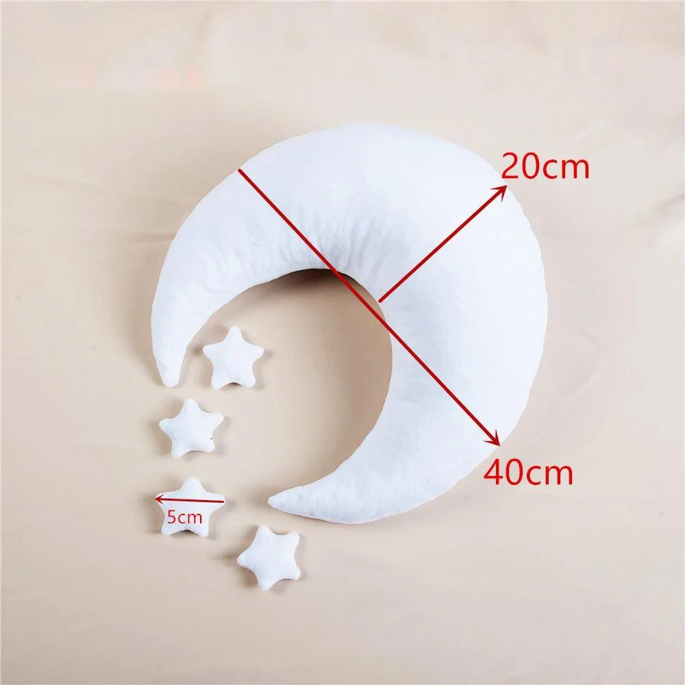 Newborn Milestone Photography Props - Moon & Star Pillow Set for 0-3 Month Baby Photoshoots
