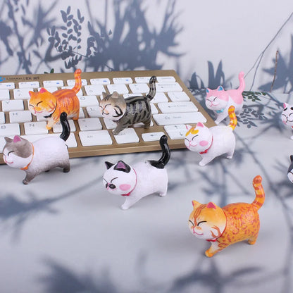 Charming 9-Piece Kawaii Cat Collectible Set - Adorable Anime Animal Figures for Home Decor and Gifts