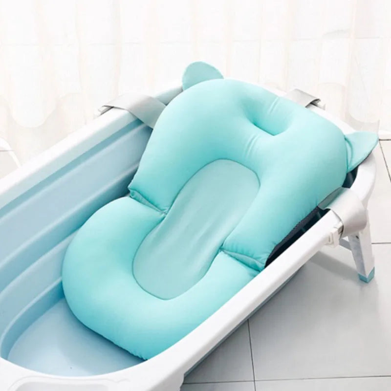 Inflatable Non-Slip Baby Bath Seat for Newborns - Portable Cushion Mat for Baby Shower