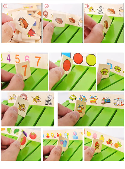 Montessori Wooden Educational Toy Set for Kids - Animal & Nature Puzzle with Storage for Learning Fun