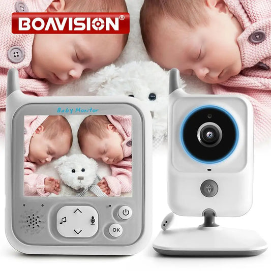 Wireless Video Baby Monitor with 3.2 Inch LCD Display, Two-Way Audio, Night Vision, Temperature Monitoring, and Lullabies - Model VB607