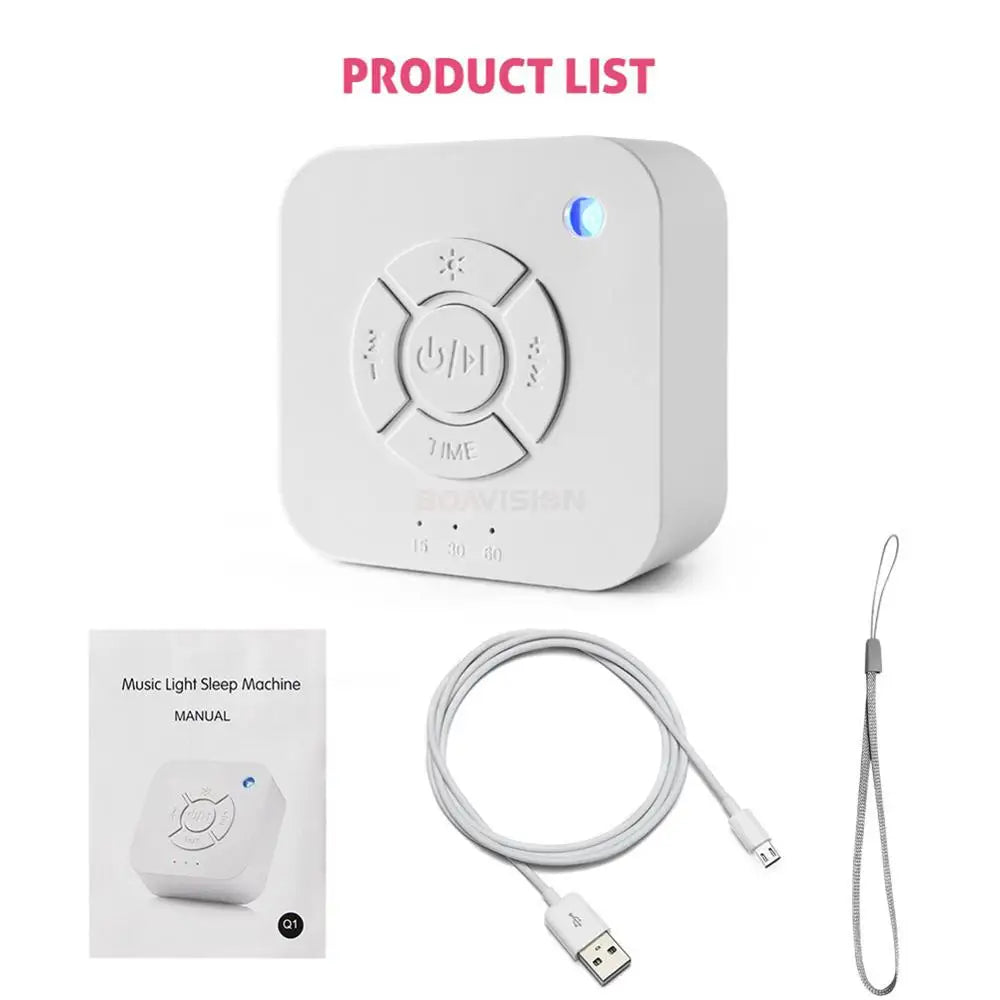 Portable White Noise Sleep Sound Machine with USB Rechargeable Battery and Automatic Shutdown Timer for Adults and Babies