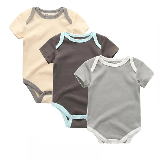 Trendy Unisex Baby Bodysuits for Newborns - Soft Cotton Overalls in Multiple Colors