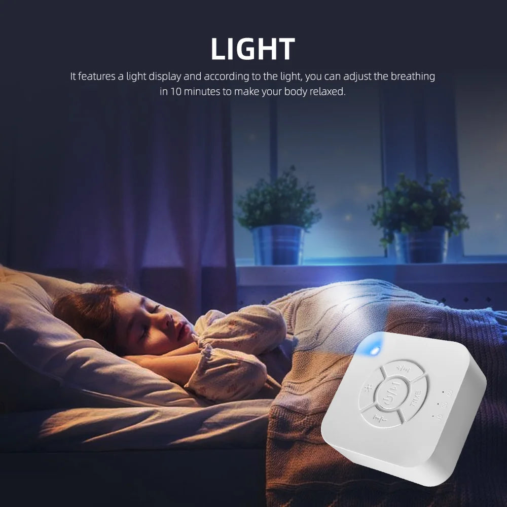 Portable White Noise Sleep Sound Machine with USB Rechargeable Battery and Automatic Shutdown Timer for Adults and Babies