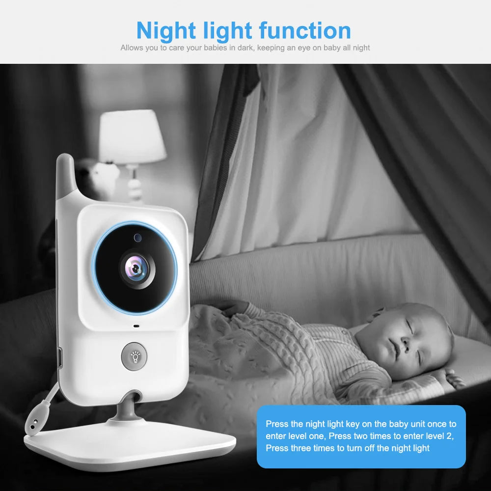 VB607 2.4G Wireless Video Baby Monitor with 3.2 Inch Color LCD Screen, Two-Way Audio, Night Vision, and Temperature Monitoring