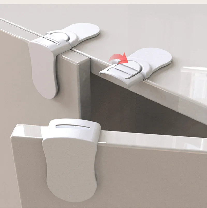 Childproof Cabinet Drawer Safety Locks - Anti-Pinch Plastic Buckle for Kids Protection