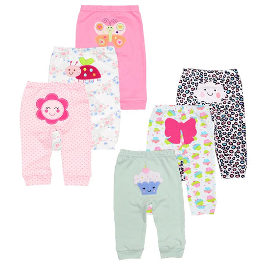Set of 3 Cotton Harem Pants for Toddlers - Unisex Baby Leggings (3-24 Months)