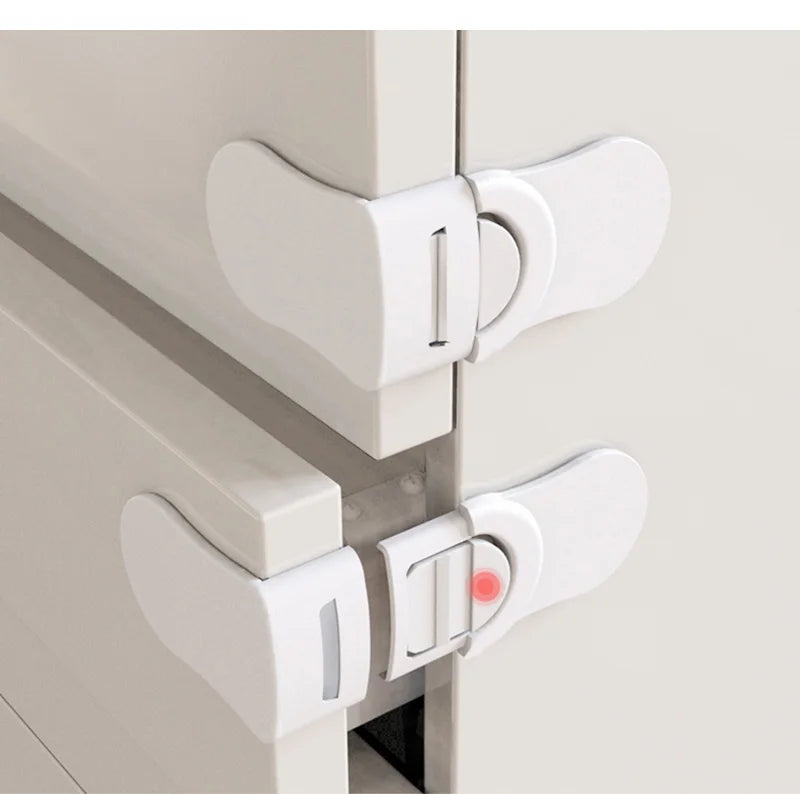 Childproof Cabinet Drawer Safety Locks - Anti-Pinch Plastic Buckle for Kids Protection