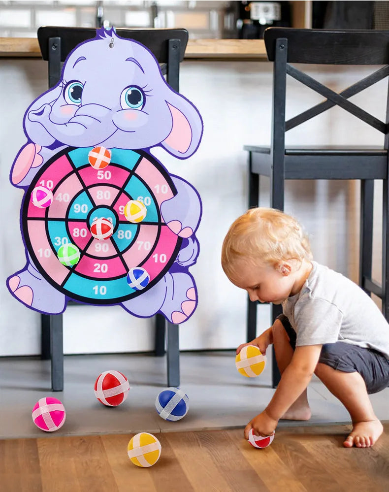 Montessori Sticky Ball Dart Board Game for Kids Ages 4 to 6 - Fun Indoor & Outdoor Sports Toy for Boys and Girls