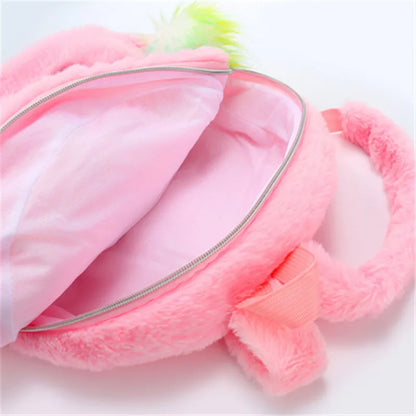 Adorable Plush Unicorn Backpack for Kids - Colorful Cartoon Animal School Bag for Girls