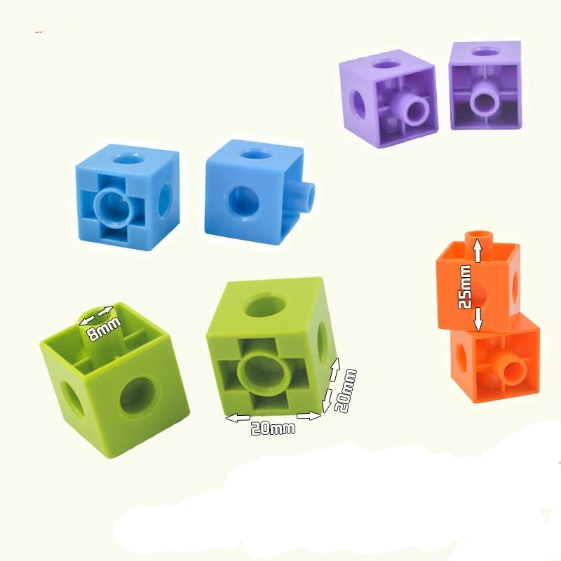 100Pcs/Set 2x2x2CM Square Cube Shape Building Blocks Educational Toys For Children Kids DIY Assembling Blocks Bricks Model Toys