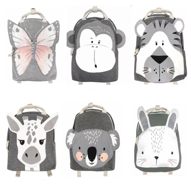 Cute Cartoon Animal Kids Backpack for 3-8 Years Old - Nordic Style School Bag with Snack Toy Storage