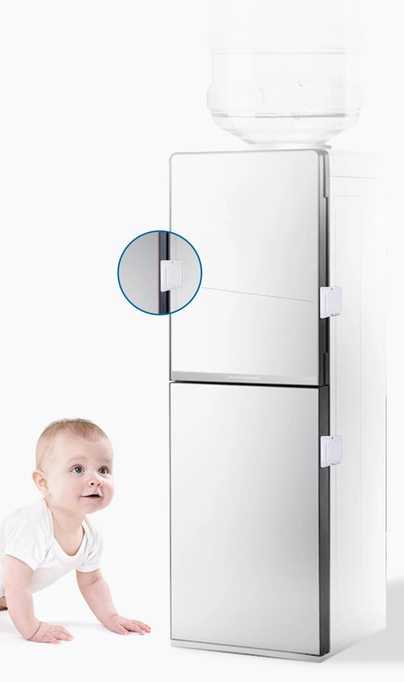 Childproof Refrigerator Lock for Baby Safety - Anti-Open Fridge and Freezer Door Lock with Multi-Functional Cabinet Buckle for Toddler Protection