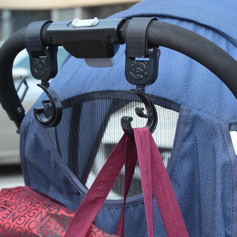 360° Rotating Stroller Hooks - 2-Piece Set for Easy Bag Organization