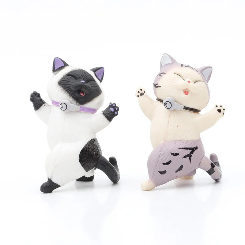 Adorable Kawaii Cat Figurines - Japanese Anime Collection for Home Decor and Playful Gifts