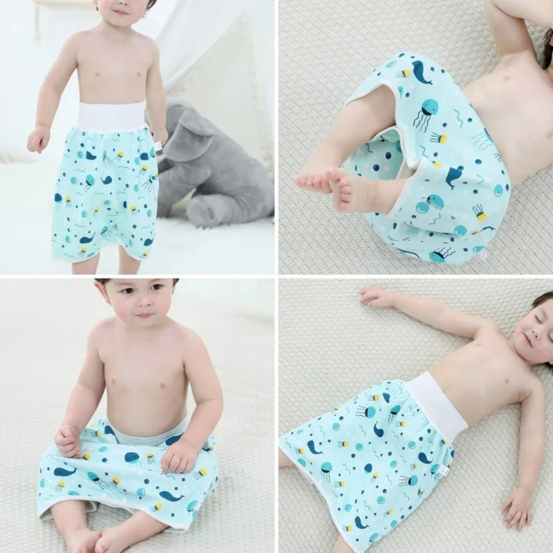 Comfy Reusable Baby Adult Diaper Skirt Shorts 2 In 1 Boy Girl Pants Absorbent Shorts Prevent Skirt Moment Leakage Mat Cover Gift