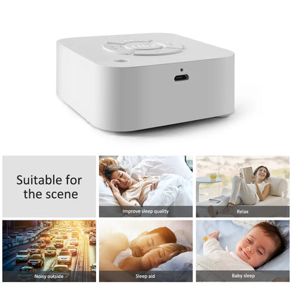 Portable White Noise Sleep Sound Machine with USB Rechargeable Battery and Automatic Shutdown Timer for Adults and Babies
