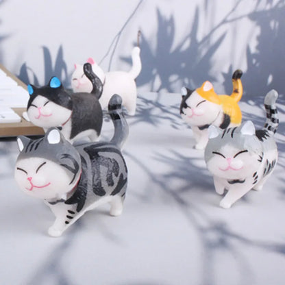 Charming 9-Piece Kawaii Cat Collectible Set - Adorable Anime Animal Figures for Home Decor and Gifts