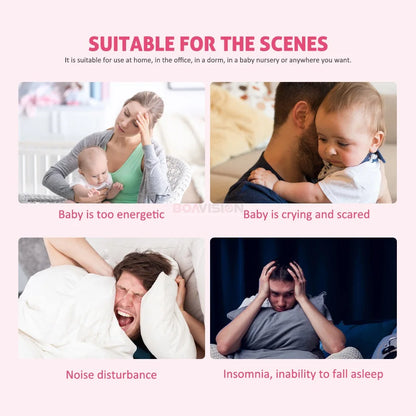 Portable White Noise Sleep Sound Machine with USB Rechargeable Battery and Automatic Shutdown Timer for Adults and Babies