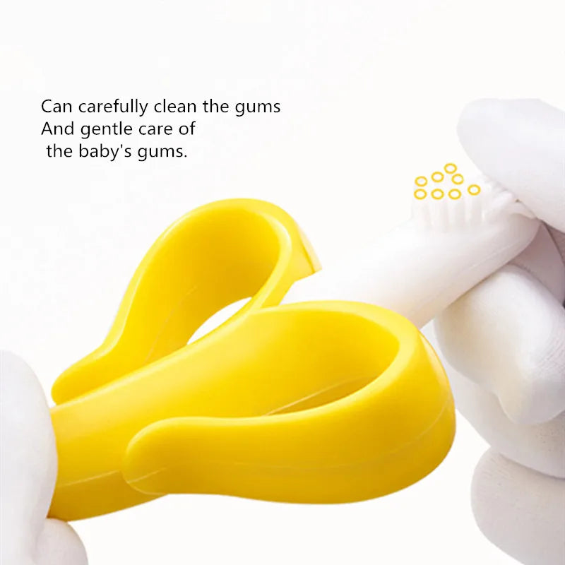 Silicone Banana Teething Toothbrush for Babies - Safe, Non-Toxic Chew Toy and Oral Care Gift
