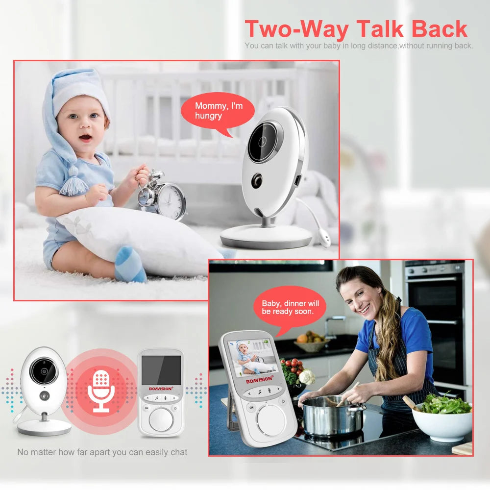 BOAVISION VB605 Wireless 2.4 Inch LCD Baby Monitor with Intercom and Night Vision
