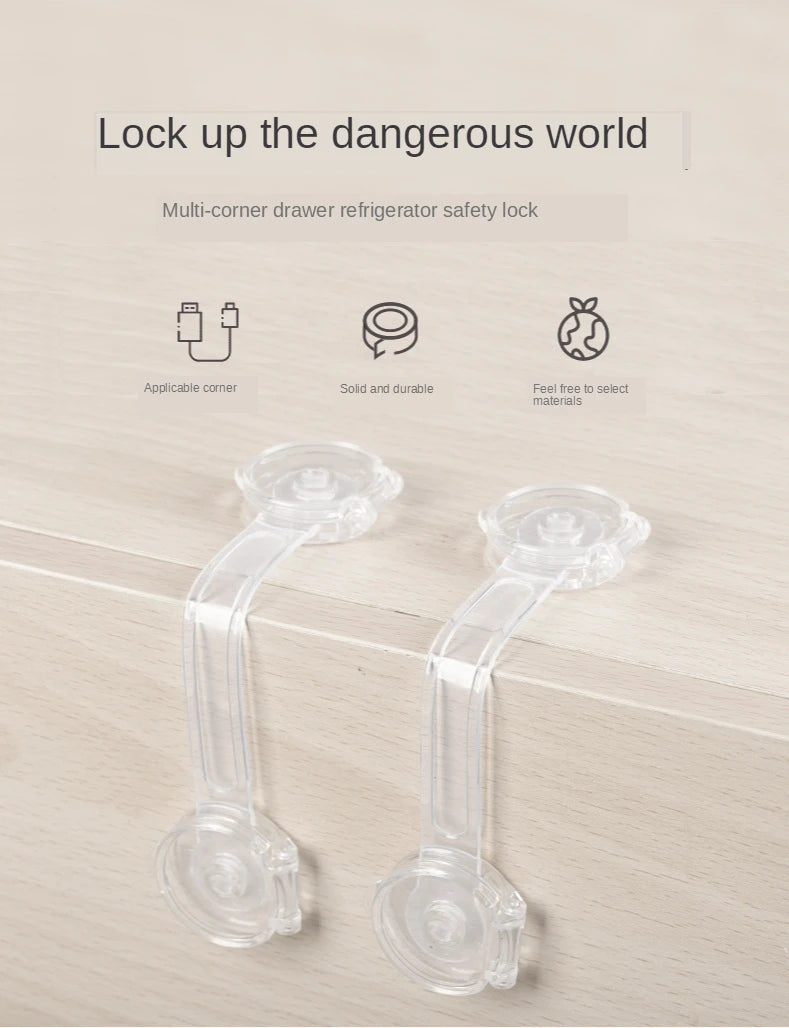 Baby Safety Drawer and Cabinet Lock Set - Anti-Pinch Refrigerator Lock for Childproofing